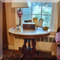 F17b. Pair of oval Eastlake marble top side tables. 